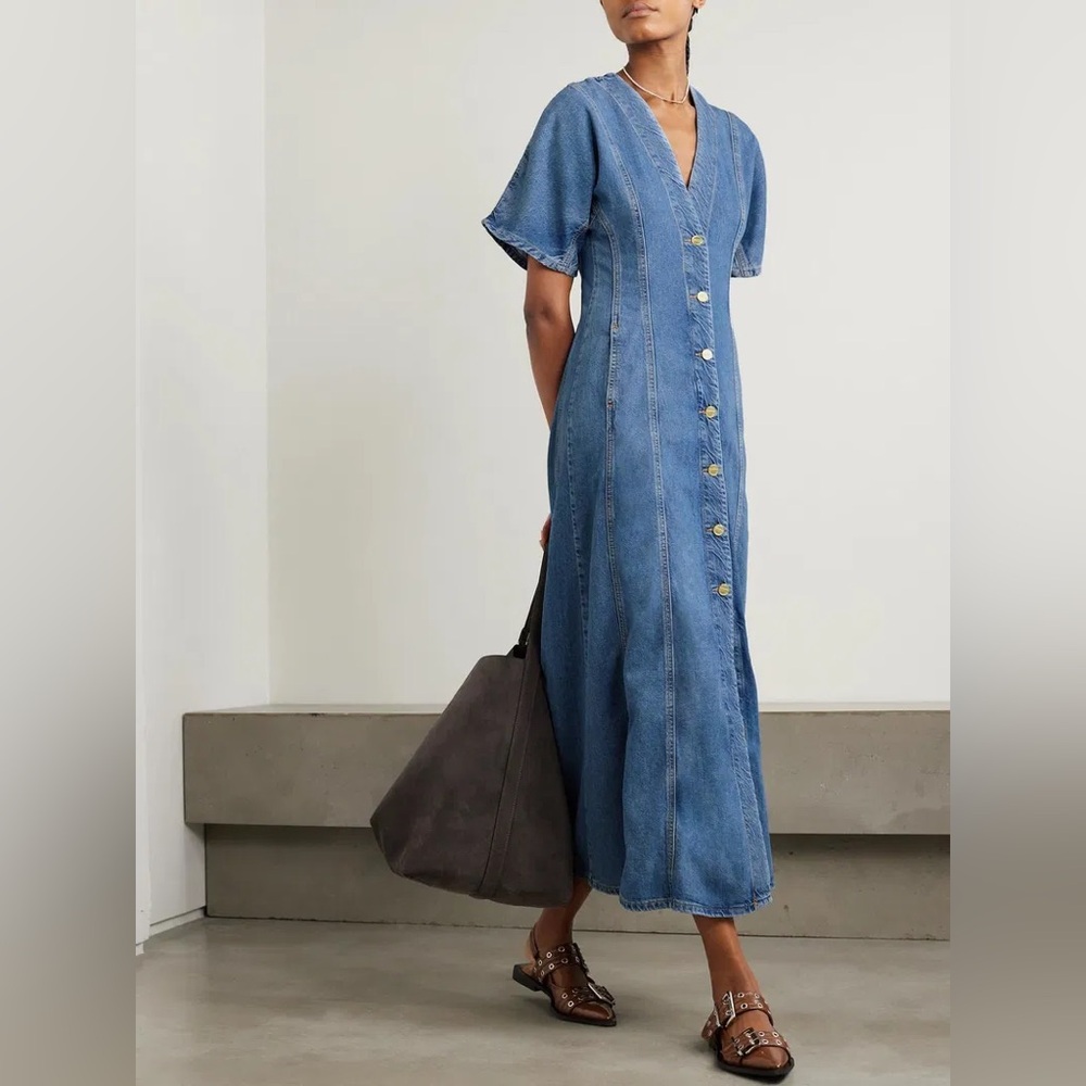 Ganni Denim Maxi Dress